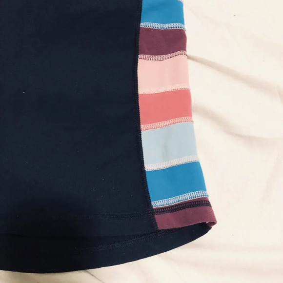 Lululemon Navy Blue Side Stripe Tank Top Activewear - Picture 8 of 13